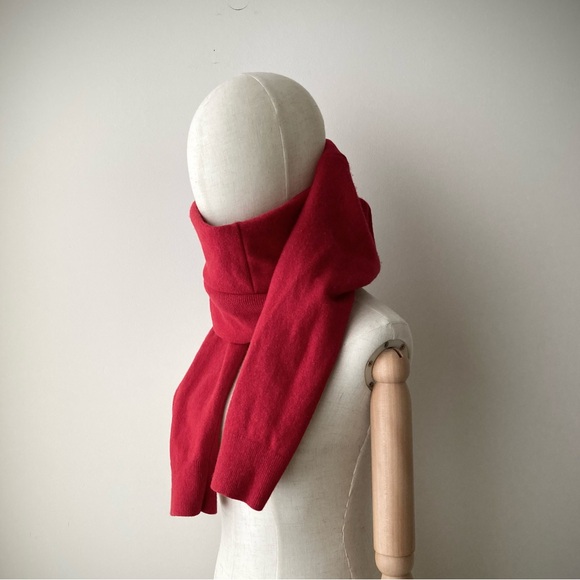 joodito 100% cashmere origami snake scarf wraparound wrap oversized slouchy red - Picture 7 of 11